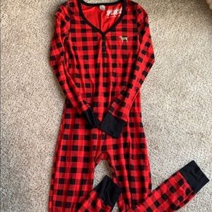 PINK plaid onesie!! Size Medium